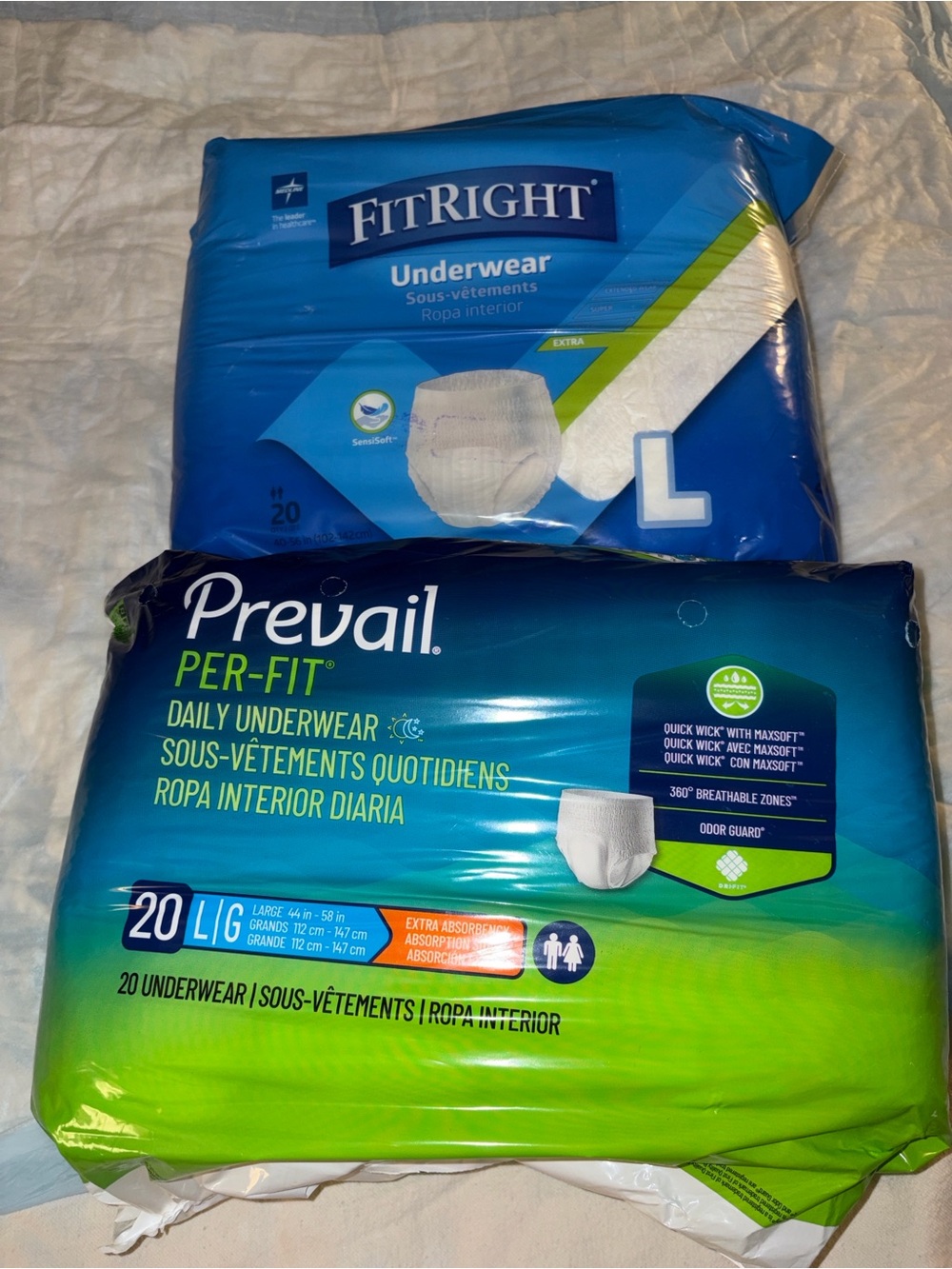 FitRight & Prevail Men’s Adult Underwear - Blue/Green - Large